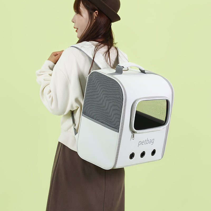 Large Capacity Portable Pet Backpack Transparent Window Travel Bag