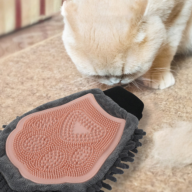 2 In 1 Grooming Massage Bath Cleaning Pet Brush Glove